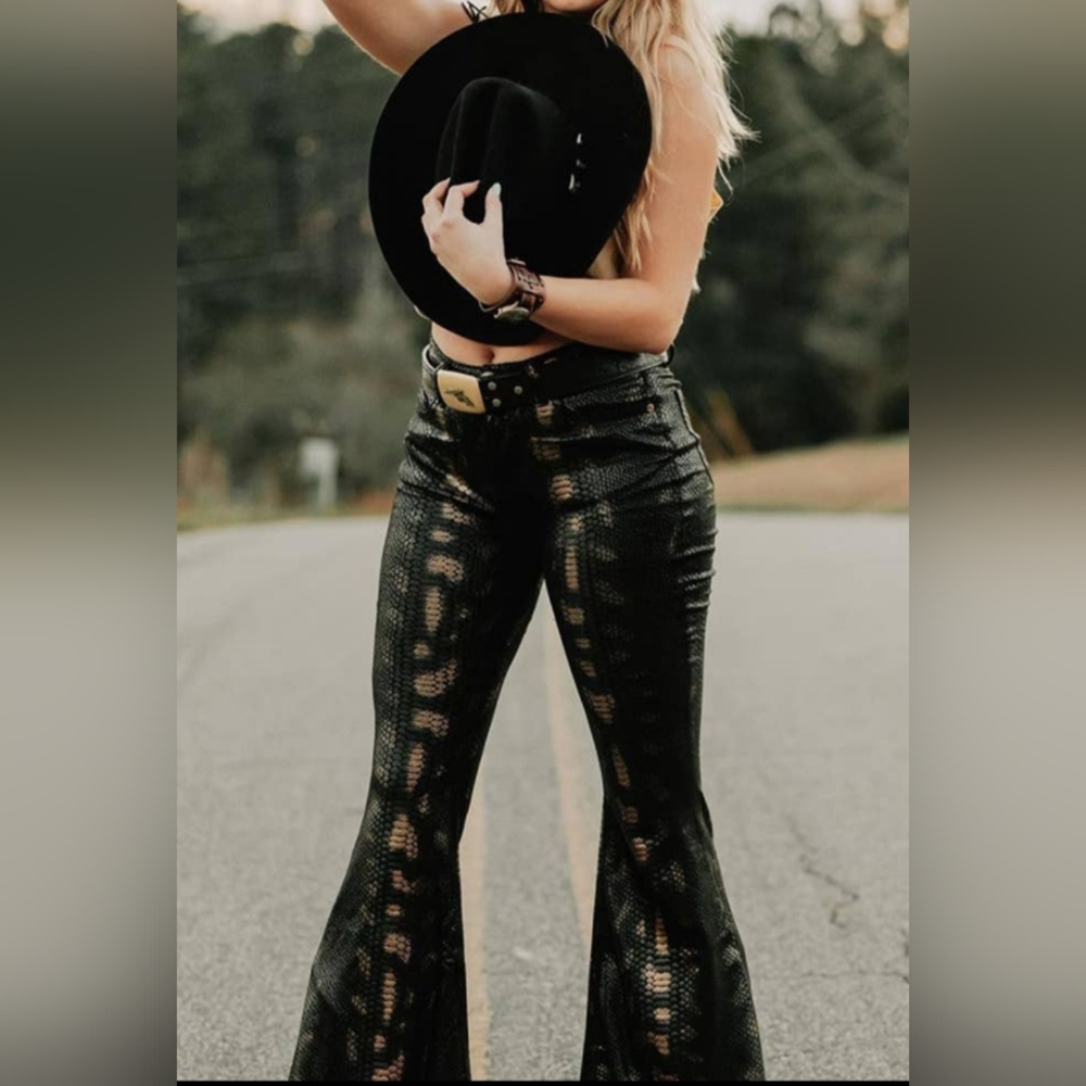 Wide leg western stle pants